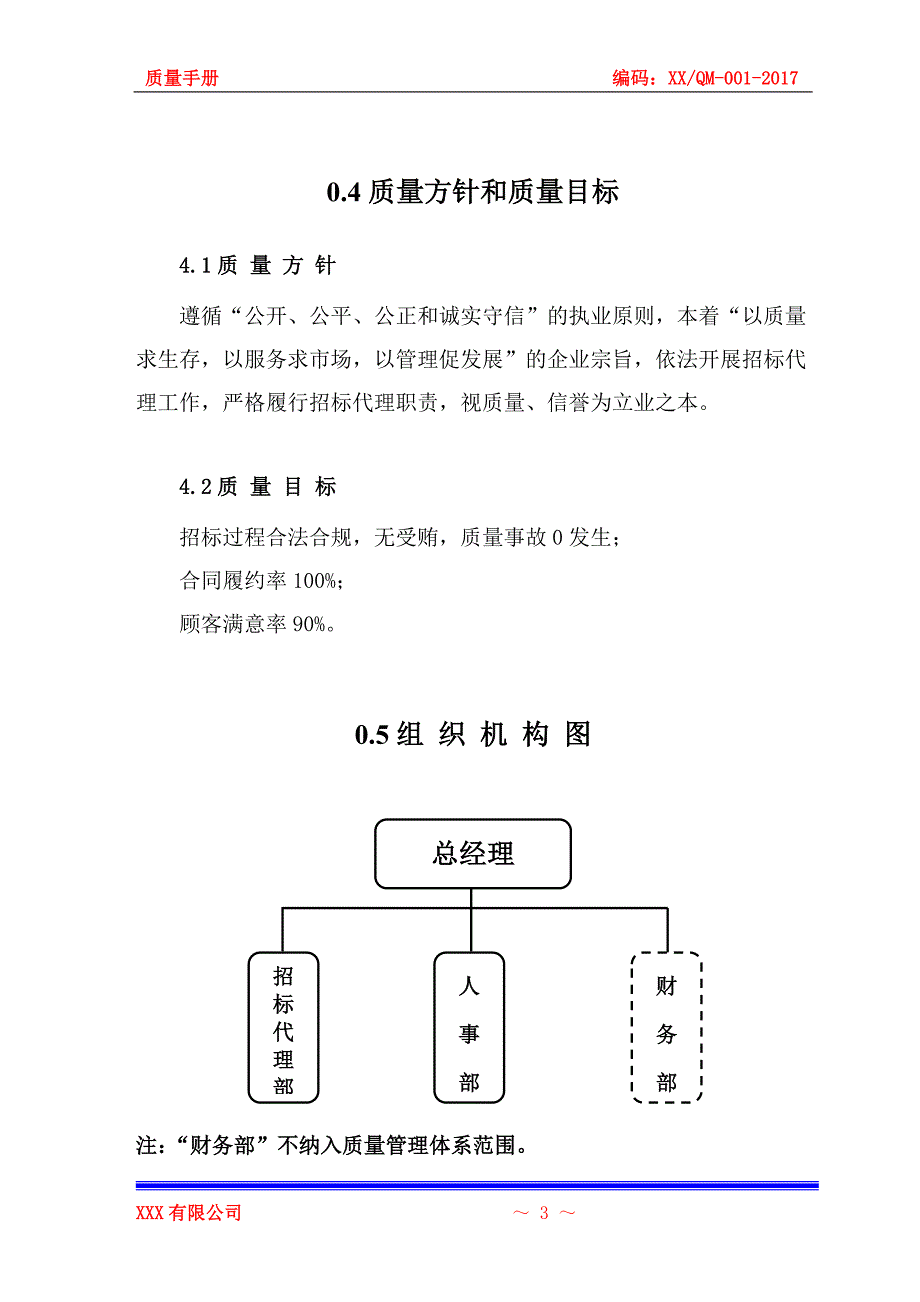 招标代理企业质量手册示例(2015版标准为依据)_第4页