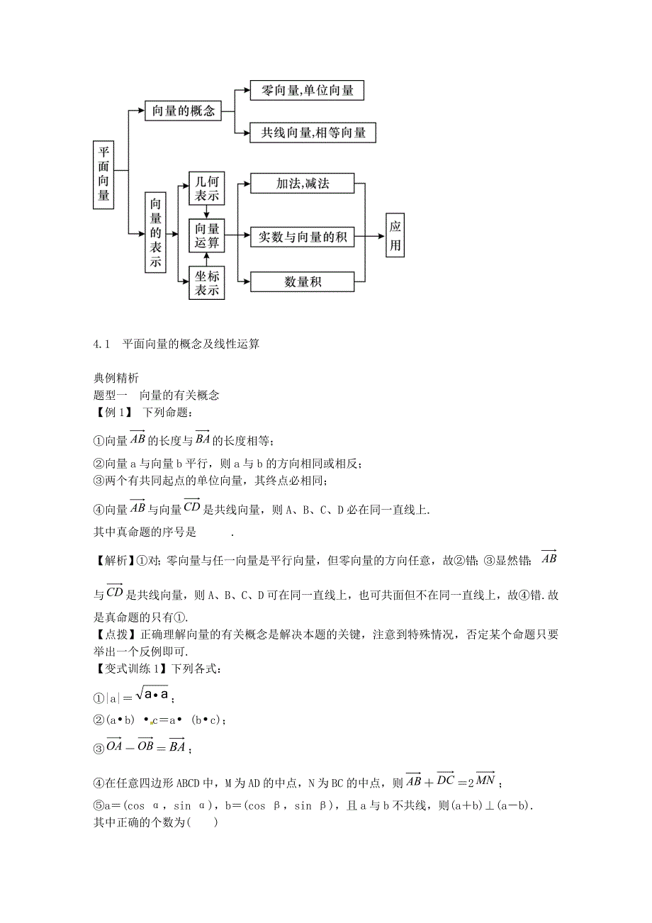 2012届高三数学一轮总复习 第四章 平面向量（文）（教师用书）_第2页