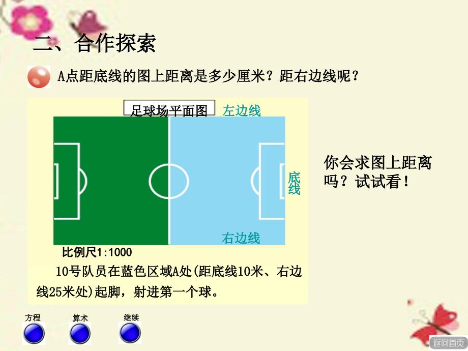 2018春六年级数学下册 第三单元《啤酒生产中的数学—比例》利用比例尺和实际距离求图上距离课件 青岛版六三制_第3页