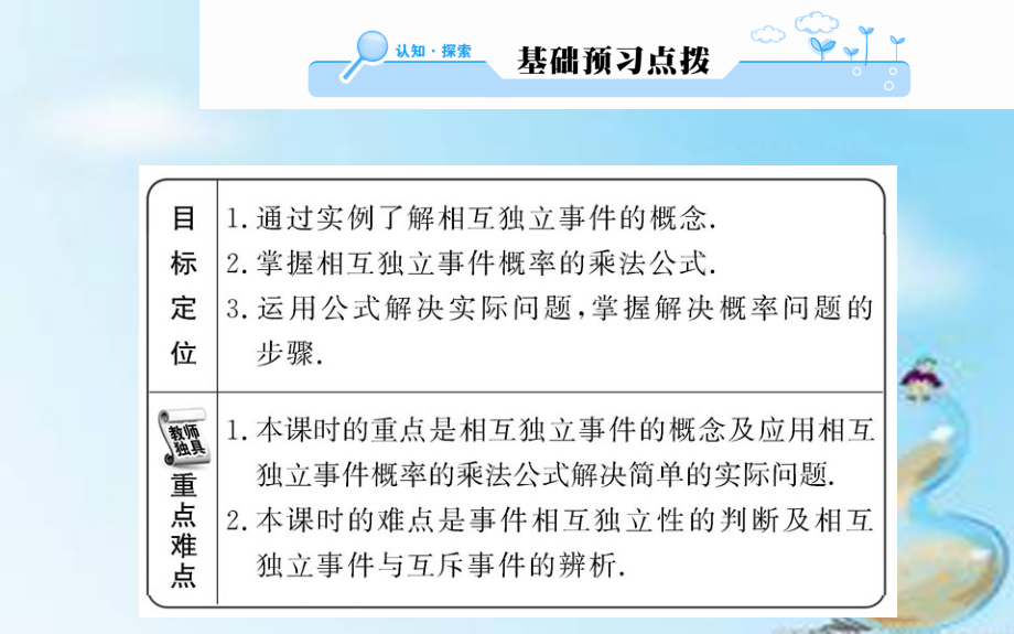 2018高中数学 2.2.2事件的相互独立性课件 新人教a版选修2-3_第2页