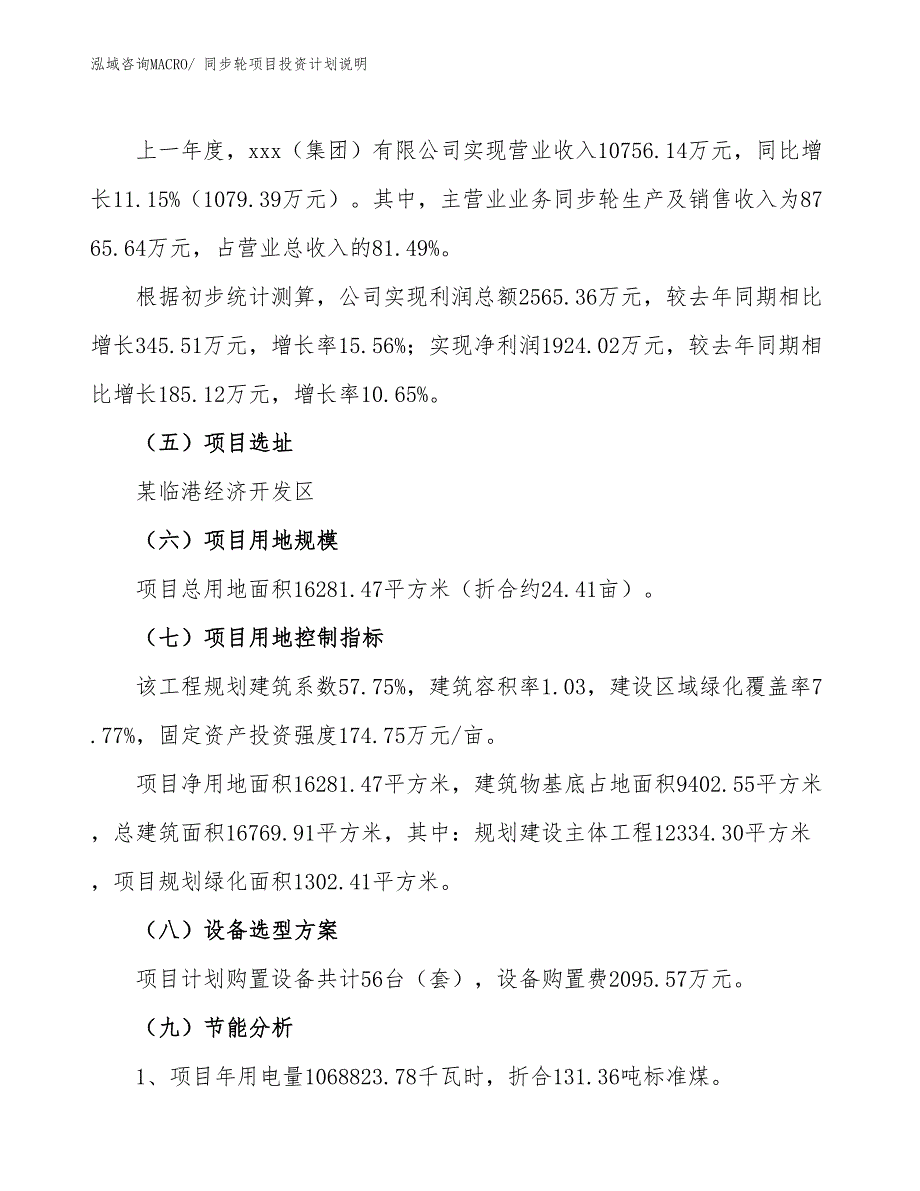 同步轮项目投资计划说明_第2页