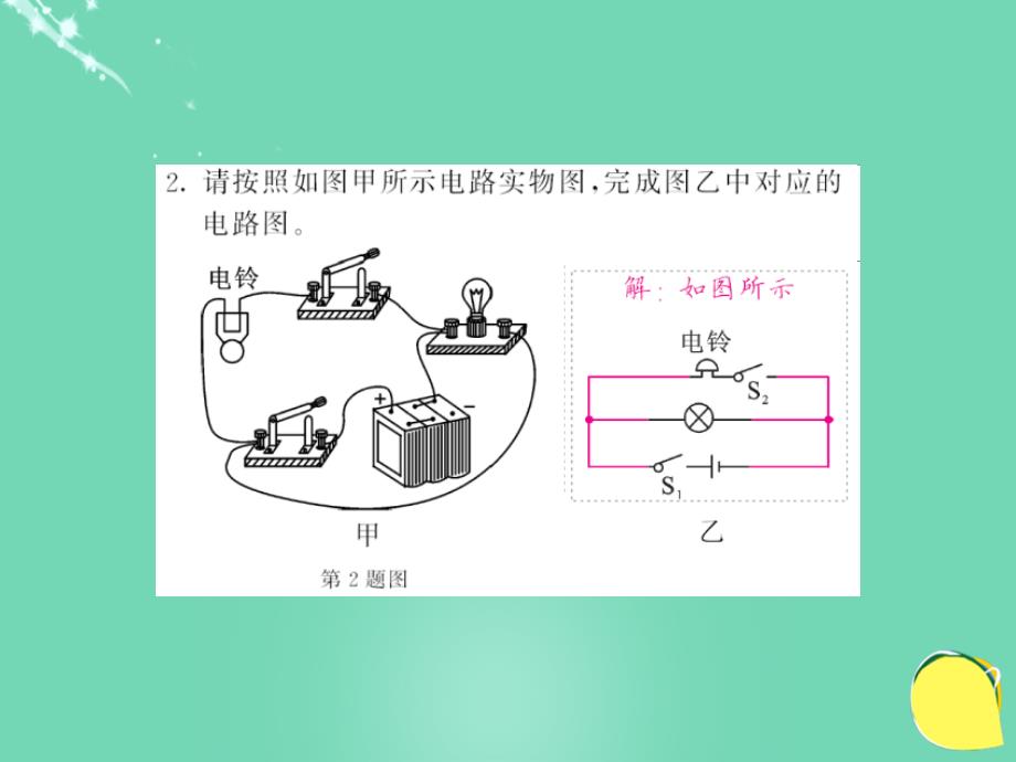 2018年秋九年级物理全册 第15章 电流和电路 专题四 画电路图 连实物图课件 （新版）新人教版_第4页