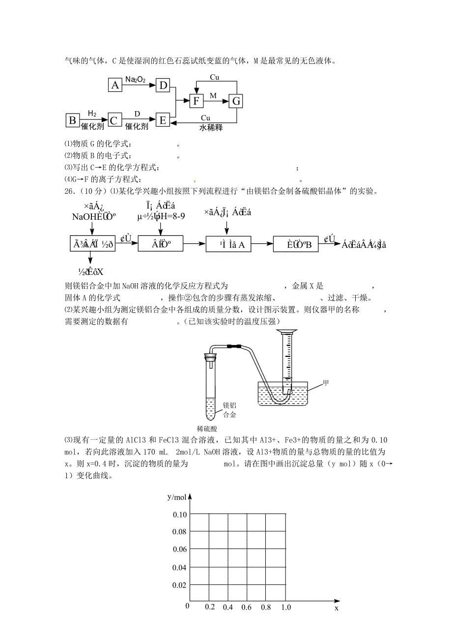 江苏省2011-2012学年高二化学学业水平测试模拟试卷（三）_第5页