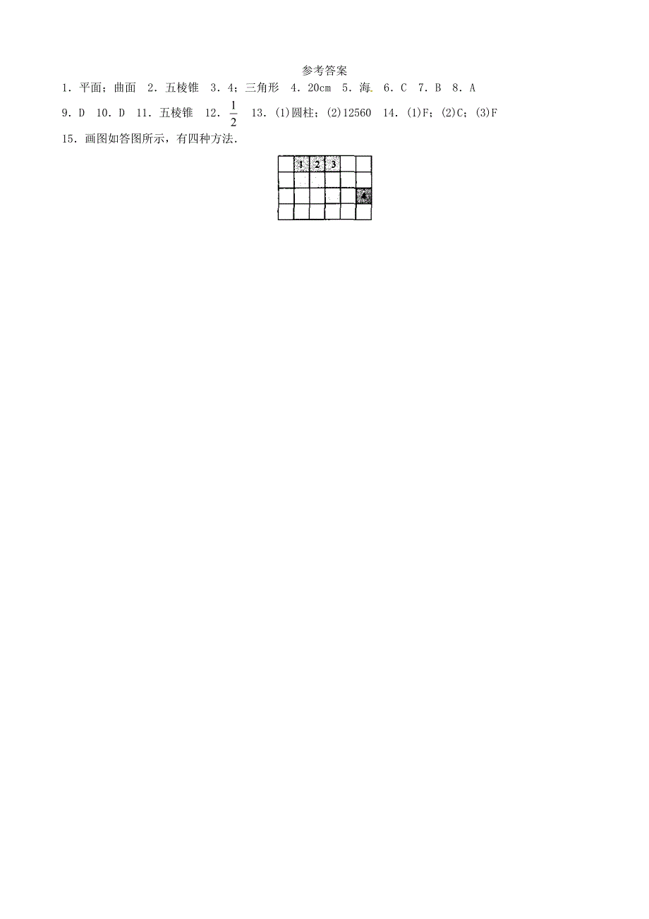 江苏省昆山市锦溪中学七年级数学上册 第五章 第3节 展开与折叠课时检测（1）（新版）苏科版_第3页