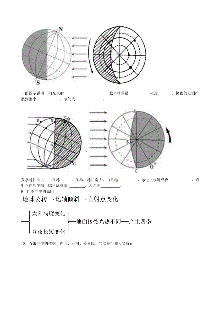 七年级地理上册 第一章地球和地图复习提纲（无答案） 人教课标版_第3页