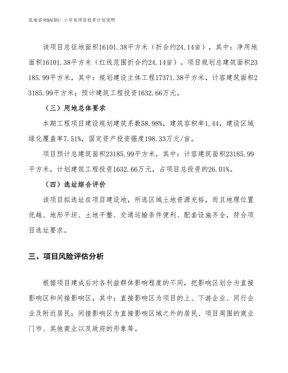 小号包项目投资计划说明_第5页