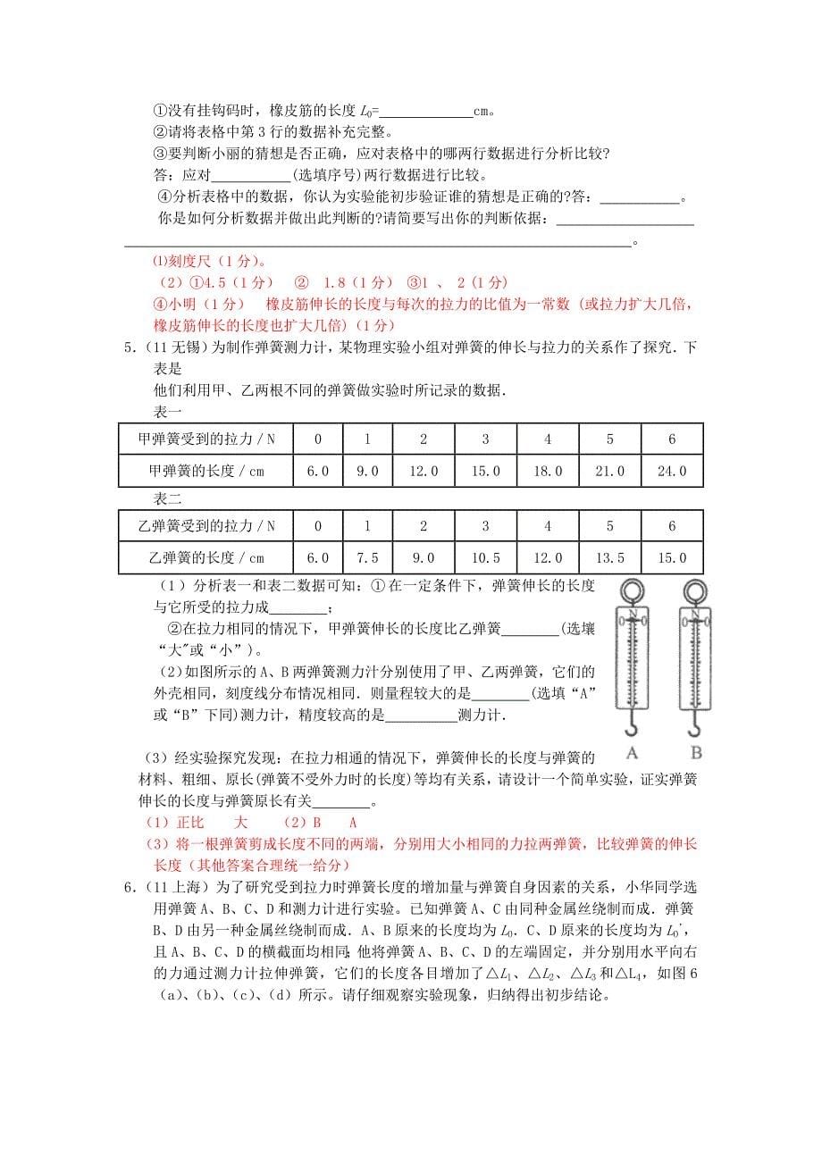 八年级物理下册 7.2 弹力随堂练习 （新版）新人教版_第5页