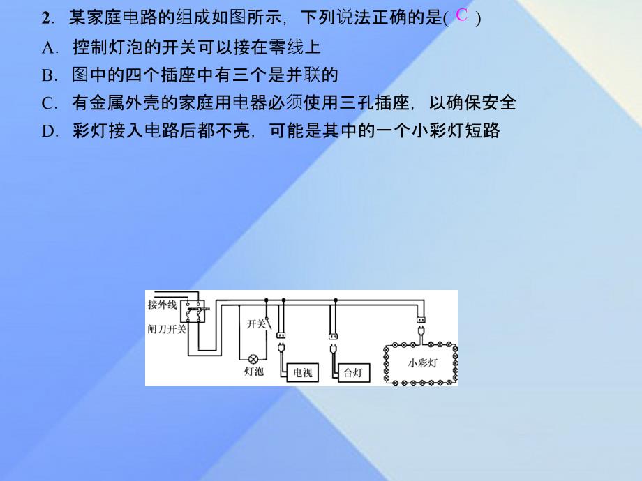 2018秋九年级物理全册 第19章 生活用电周周练课件 （新版）新人教版_第3页