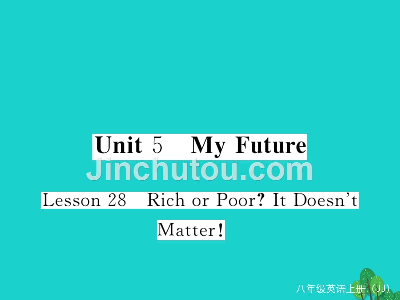 2018年秋八年级英语上册 unit 5 my future lesson 28 rich or poor it doesn_第1页