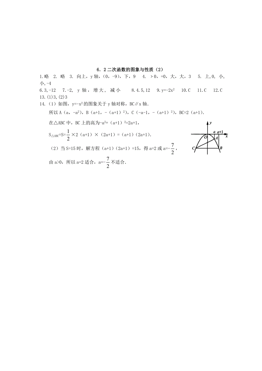 九年级数学下册 6.2二次函数的图象与性质（2）练习 苏科版_第3页