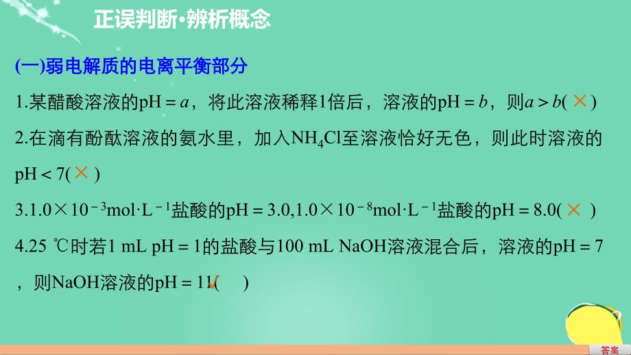 2018版高考化学一轮复习 第8章 物质在水溶液中的行为 排查落实练十二 水溶液中的离子平衡课件 鲁科版_第3页