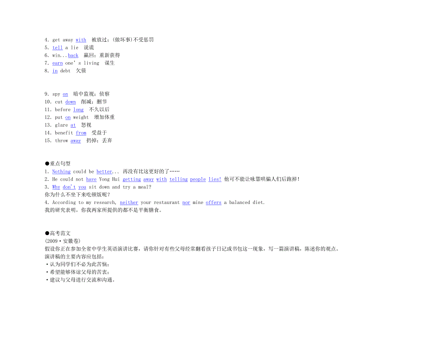 2011年高考英语 经典实用 unit 2 healthy eating要点梳理+重点突破 新人教版必修3_第2页