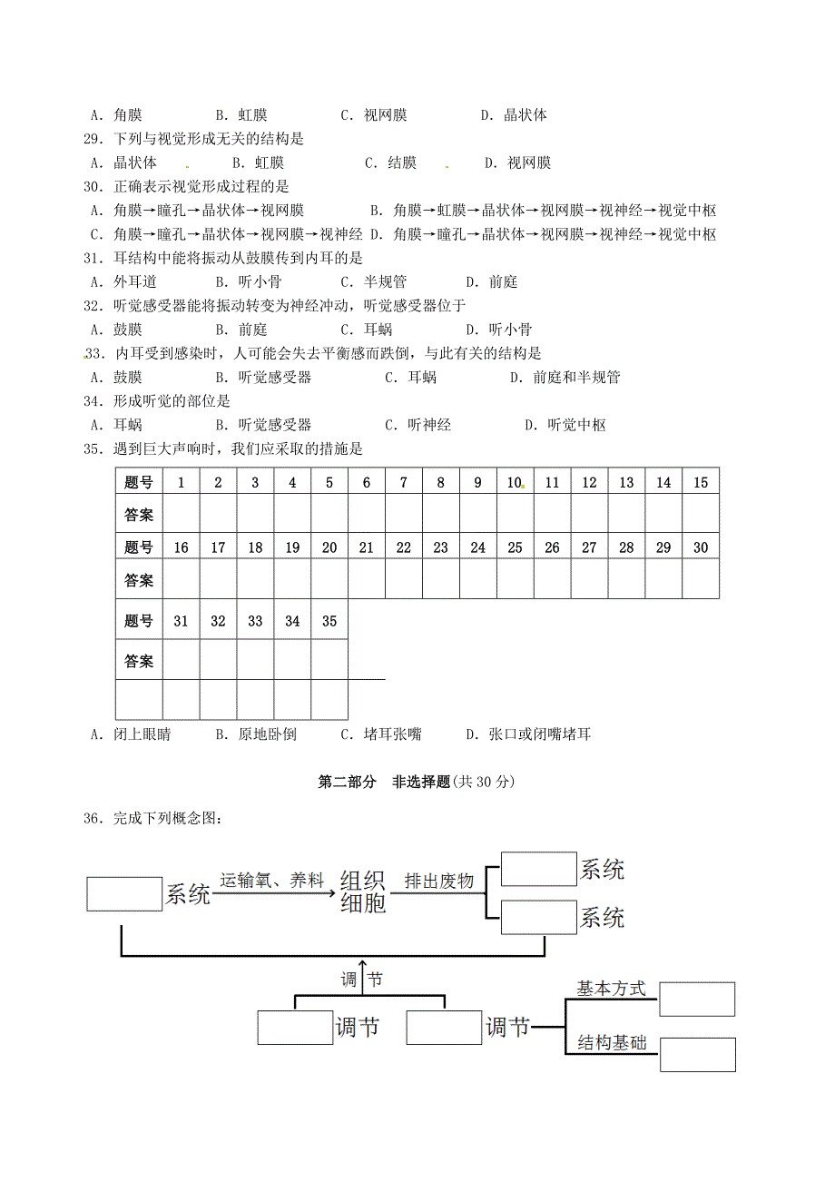 江苏省泰州市姜堰区2014-2015学年八年级生物上学期期中试题 苏教版_第3页