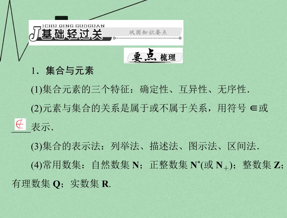 2018年高考数学总复习 第一章 集合与逻辑用语 第1讲 集合的含义与基本关系课件 理_第4页