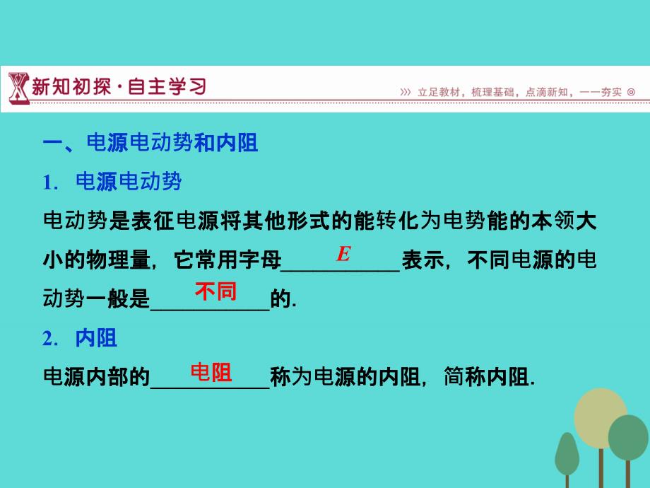 2017-2018学年高中物理 2.4 电源的电动势和内阻 闭合电路欧姆定律课件 教科版选修3-1_第3页