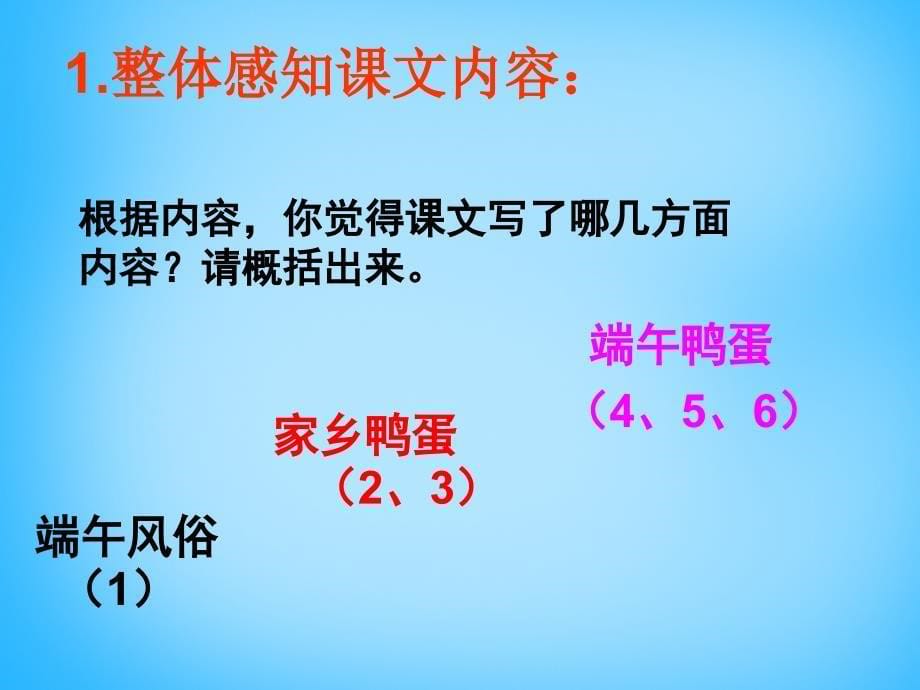 山东省利津县第一实验学校八年级语文下册《第17课 端午的鸭蛋》课件2 新人教版_第5页