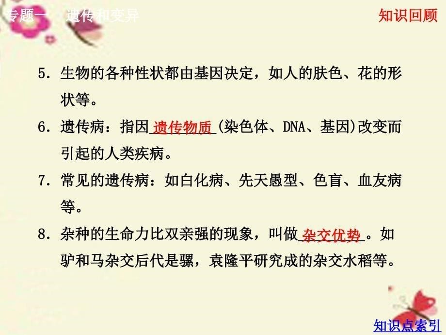 浙江省2018版中考科学一轮复习 第10课 生物的进化、遗传与变异课件_第5页