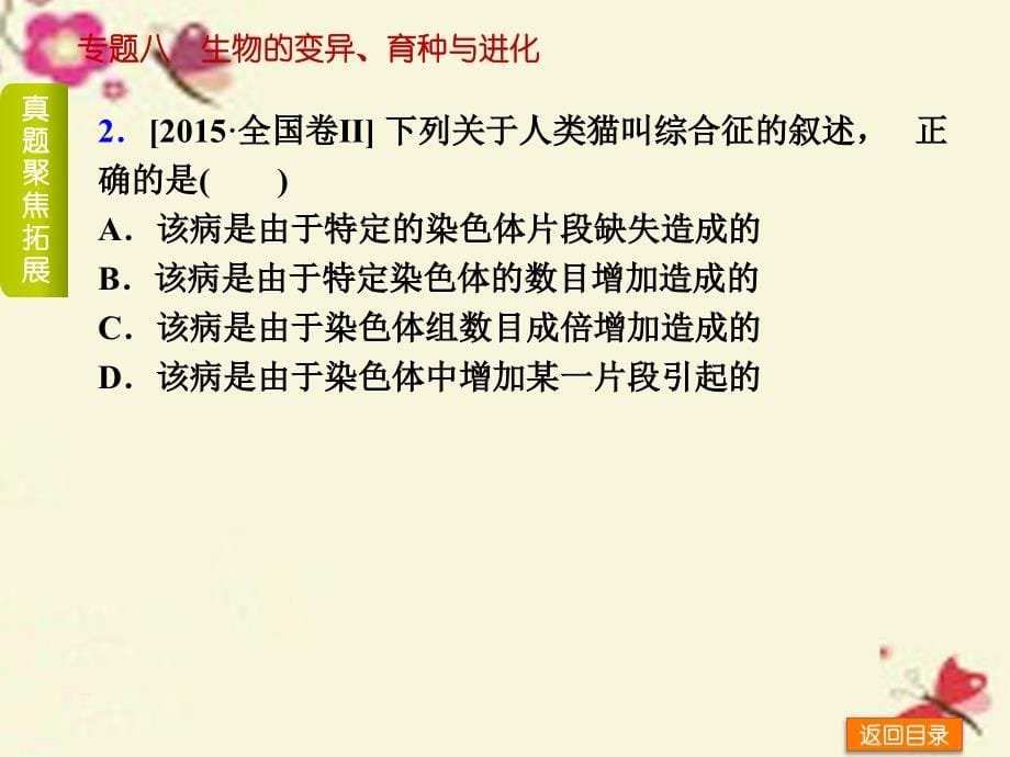 （全国卷地区）2018高考生物二轮复习 专题讲练 第4单元 生物的遗传、变异和进化 8 生物的变异育种与进化课件_第5页