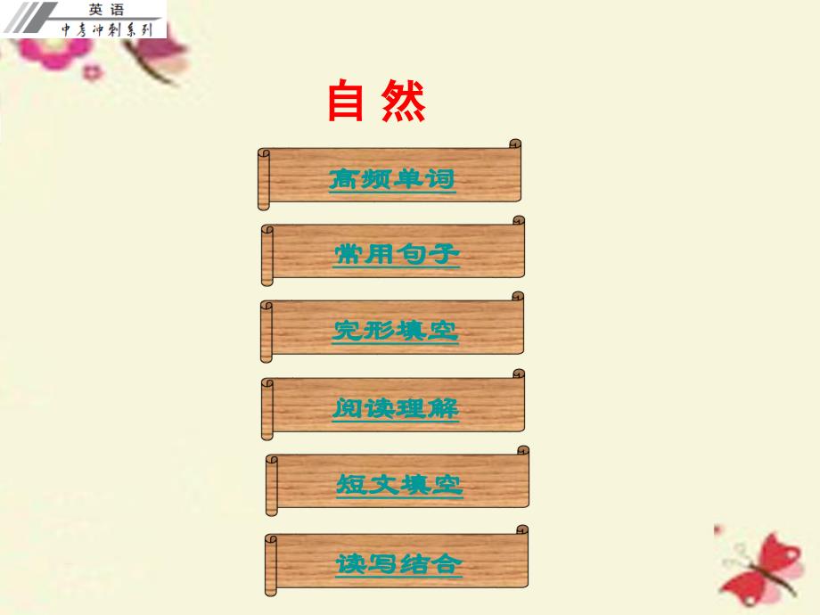 广东省2018中考英语冲刺复习 话题专题训练 自然课件_第1页