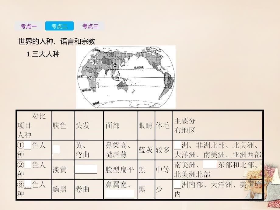 （云南专用）2018中考地理总复习 第一部分 世界地理（上）第5讲 世界的居民课件_第5页