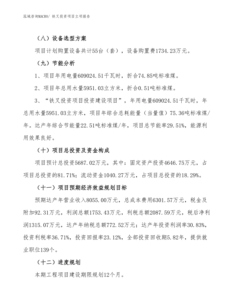 铁叉投资项目立项报告_第3页