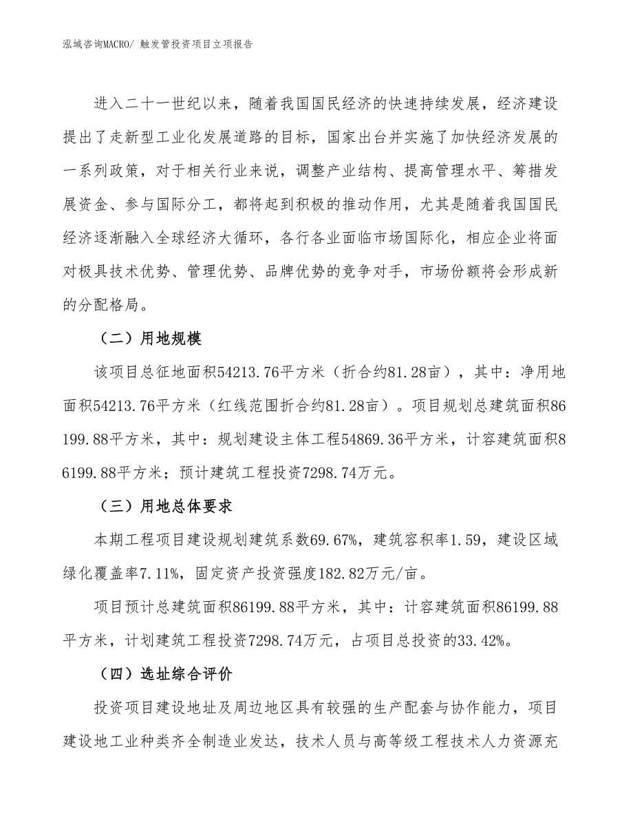 触发管投资项目立项报告_第5页