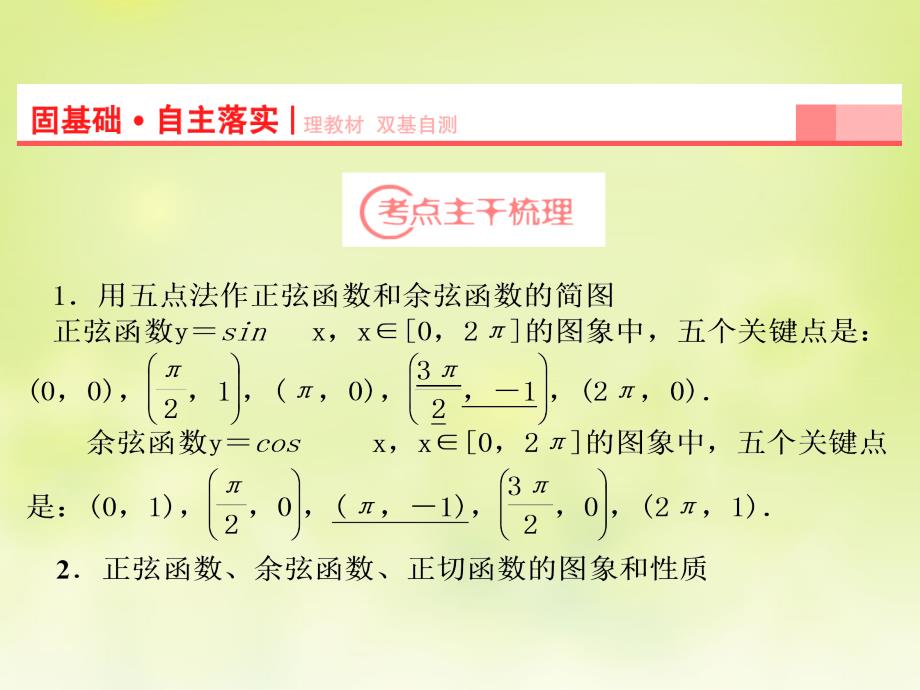 高考2018届高考数学总复习 第三章 第4节 三角函数的图象与性质课件_第3页