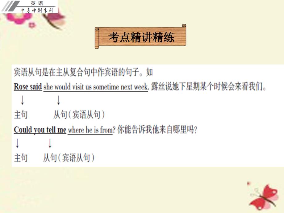 广东省2018中考英语冲刺复习 语法 宾语从句课件_第2页