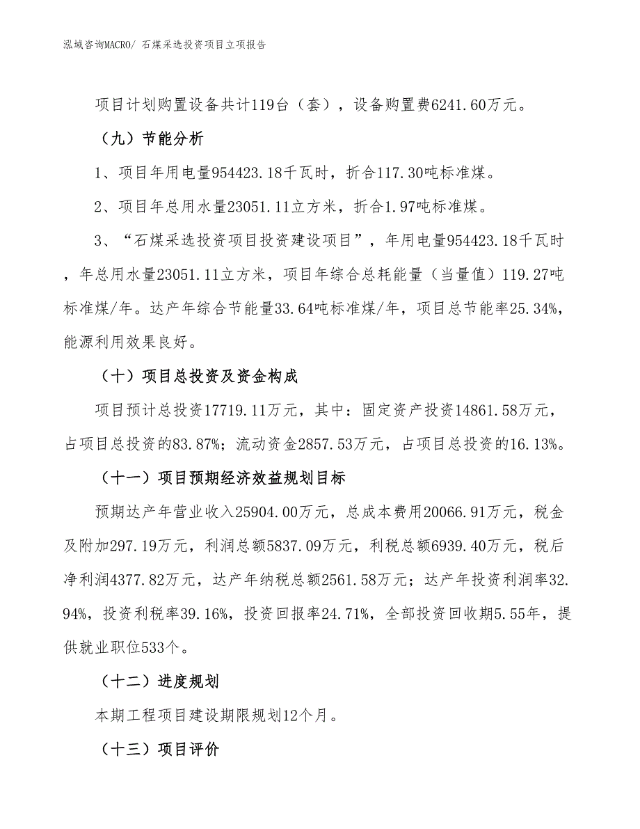 石煤采选投资项目立项报告_第3页