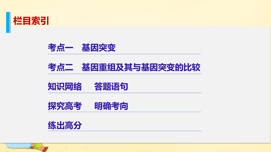 （全国通用）2018版高考生物一轮复习 第七单元 生物的变异、育种和进化 第24讲 基因突变和基因重组课件 新人教版_第2页