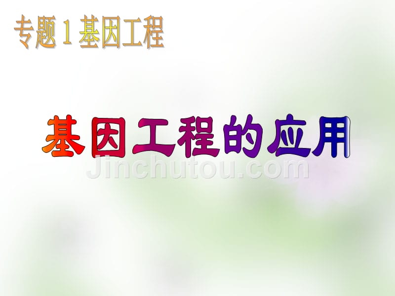 江苏省宿迁市马陵中学2018届高考生物专题复习 基因工程应用课件_第1页