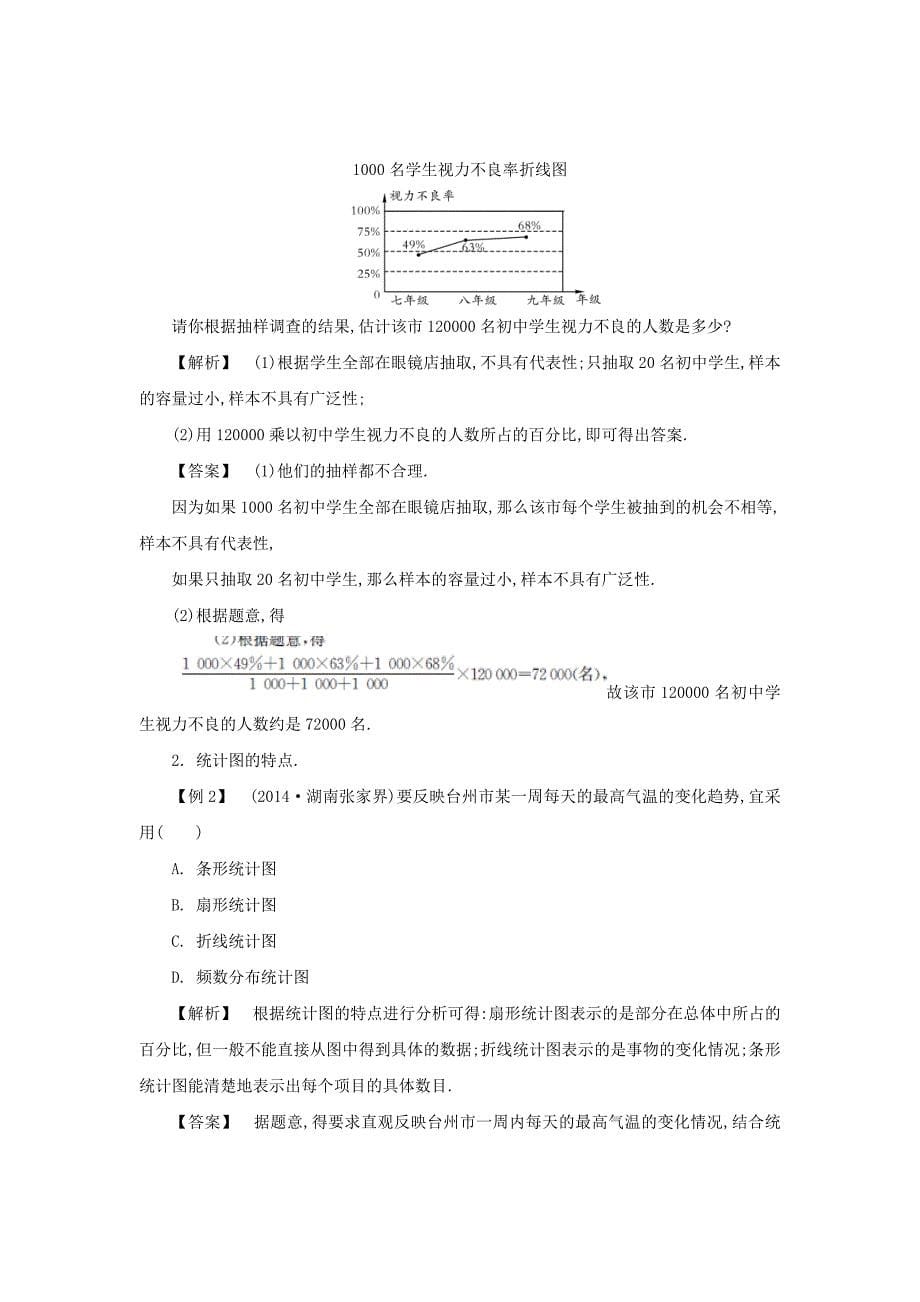 2015中考数学 常考易错点 6.1 统计_第5页