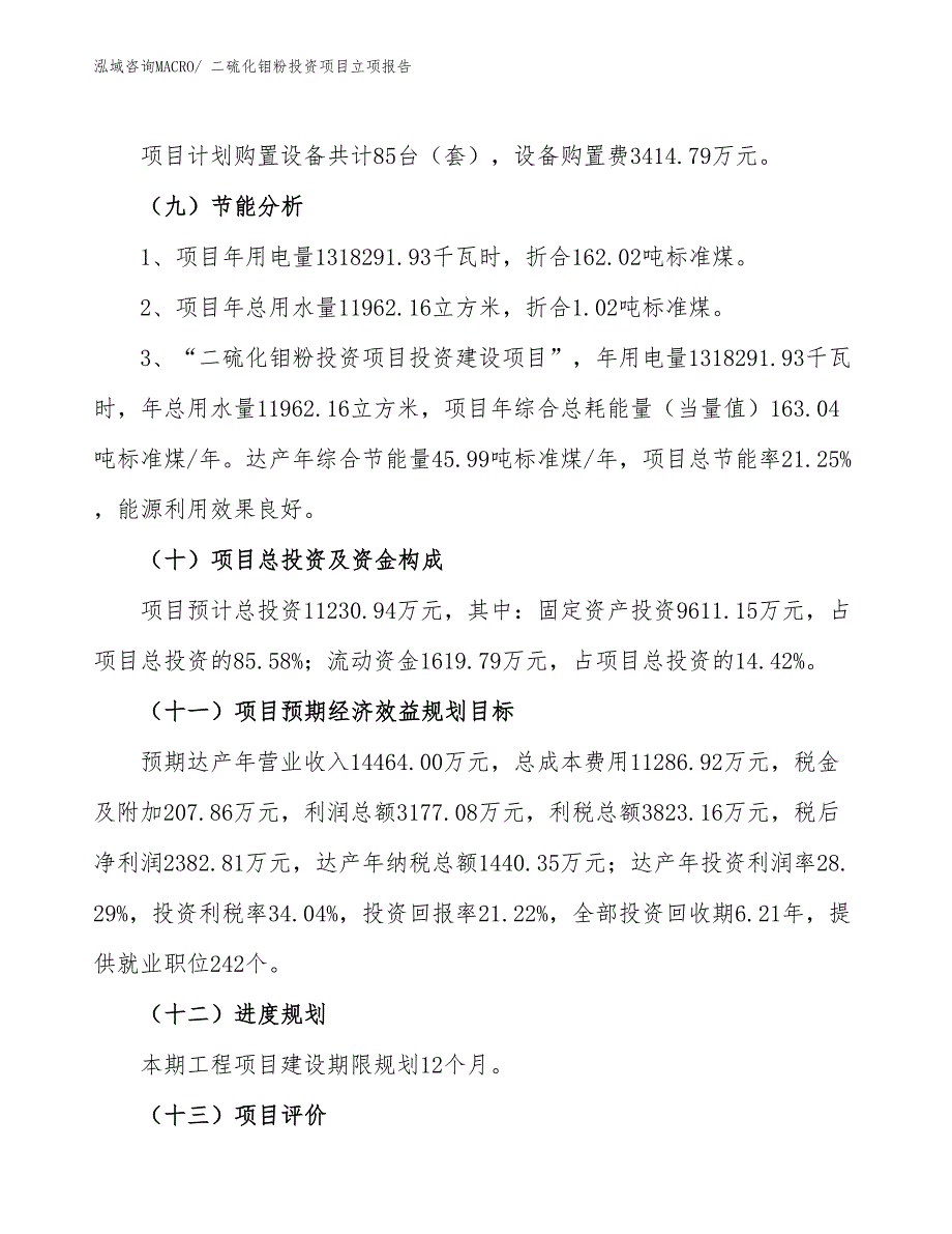 二硫化钼粉投资项目立项报告_第3页