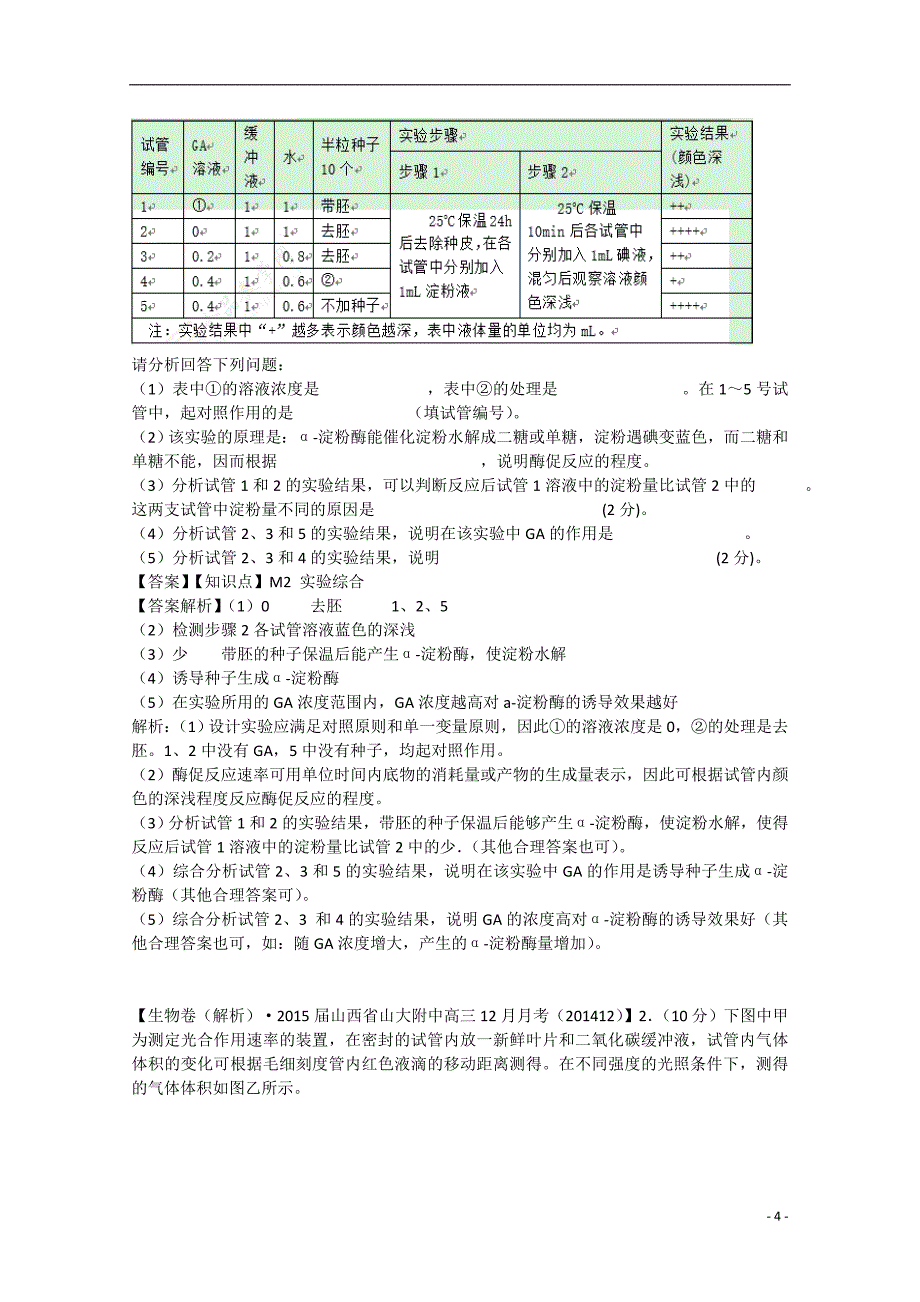 2015届高考生物精品解析分类汇编（2月 第九期）m单元 实验（含解析）_第4页