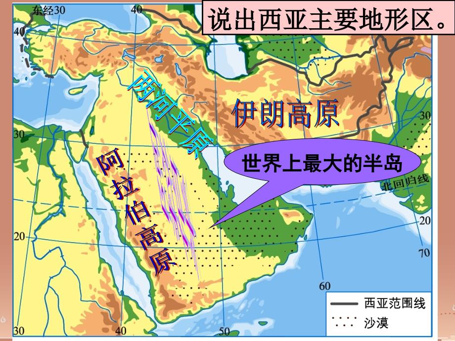 广东省汕头市龙湖实验中学七年级地理下册 7.3 西亚（第2课时）石油、居民和宗教复习课件 （新版）湘教版_第2页