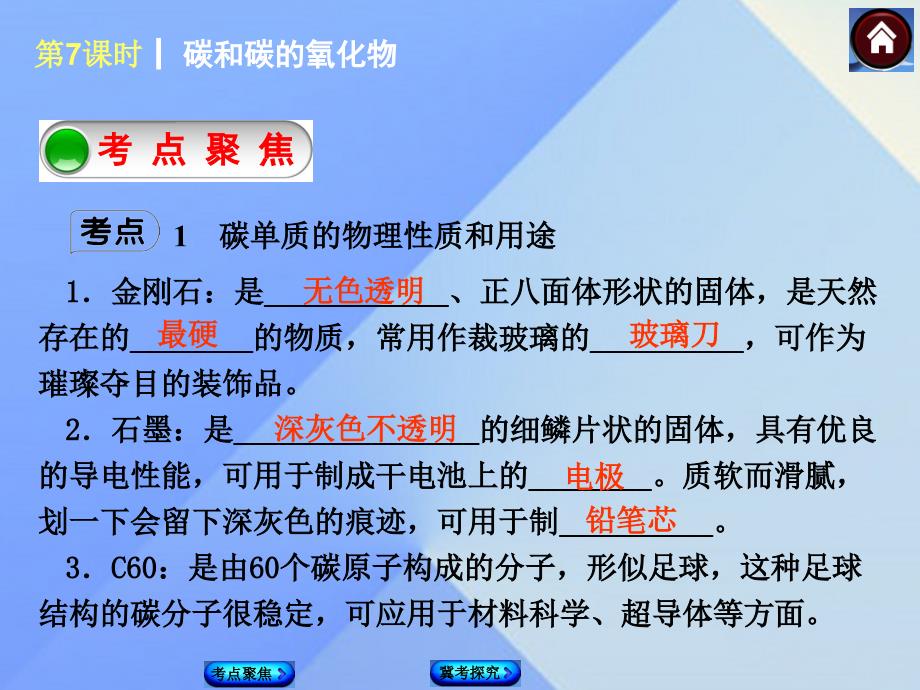 河北省石家庄市第三十一中学2018年中考化学 第7课时《碳和碳的氧化物》复习课件_第3页