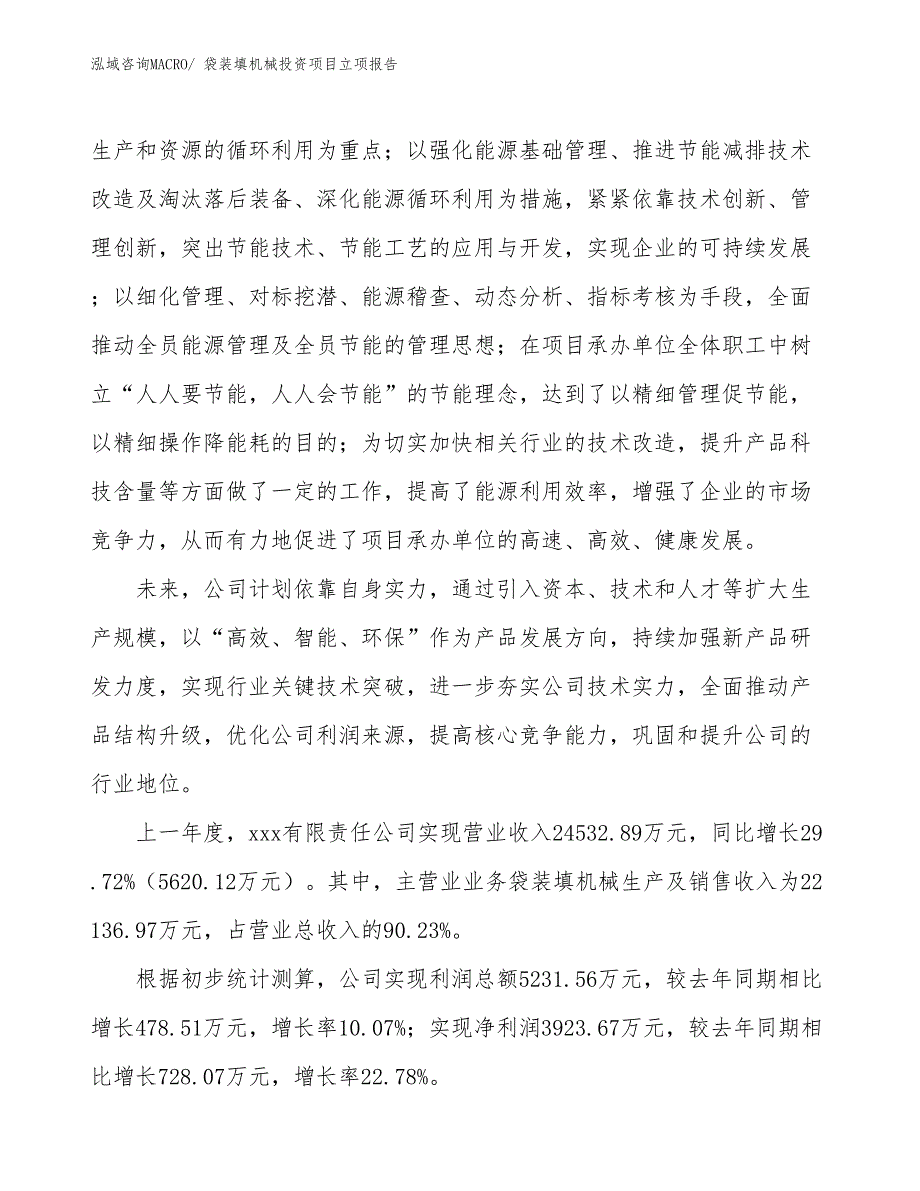 袋装填机械投资项目立项报告_第2页