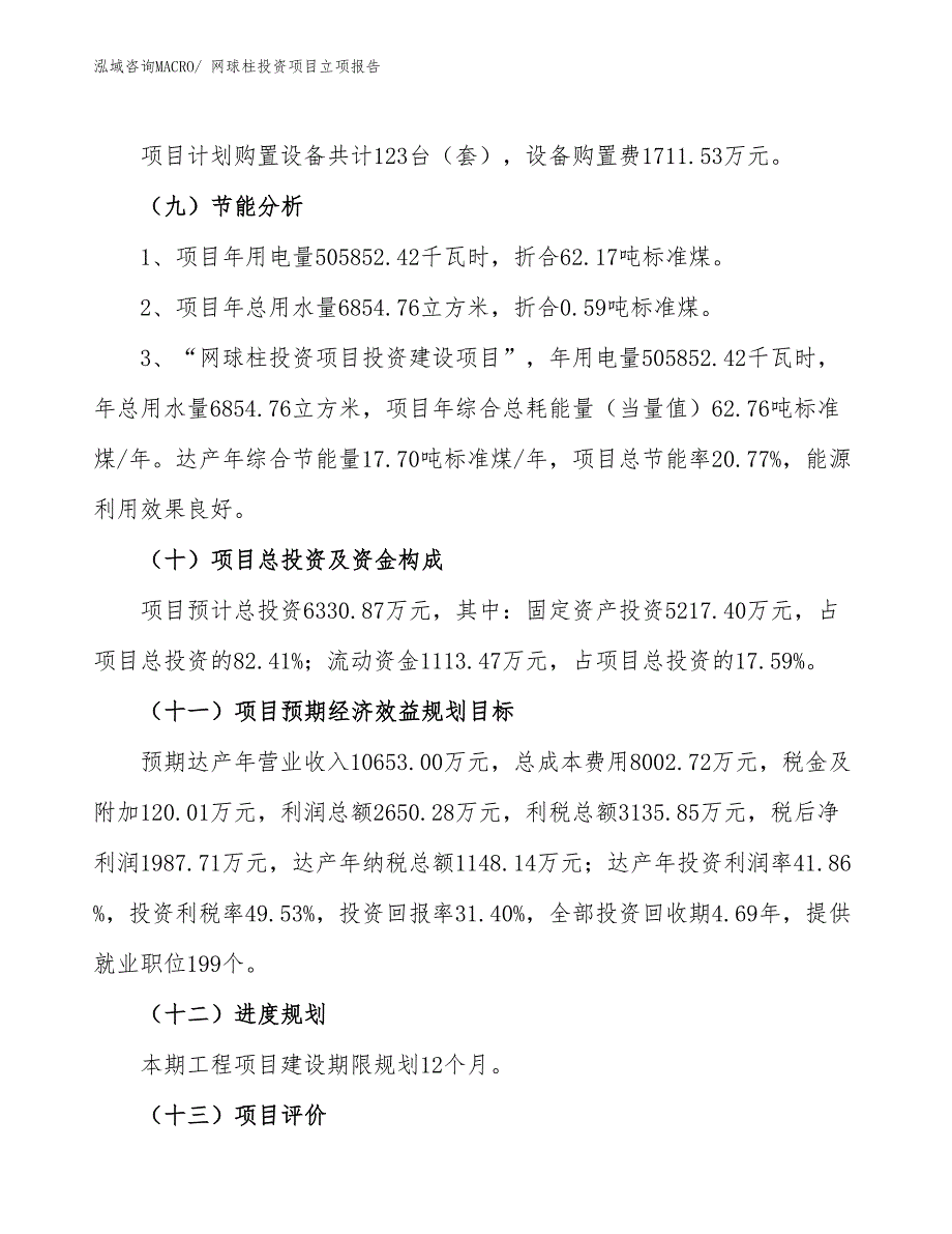 网球柱投资项目立项报告_第3页