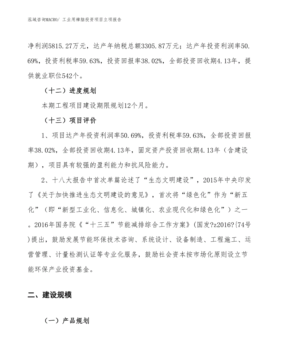 工业用樟脑投资项目立项报告_第4页