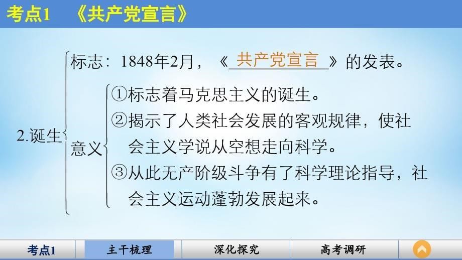 （通史版）2018届高考历史一轮复习 专题九 科学社会主义理论的诞生和国际工人运动课件_第5页