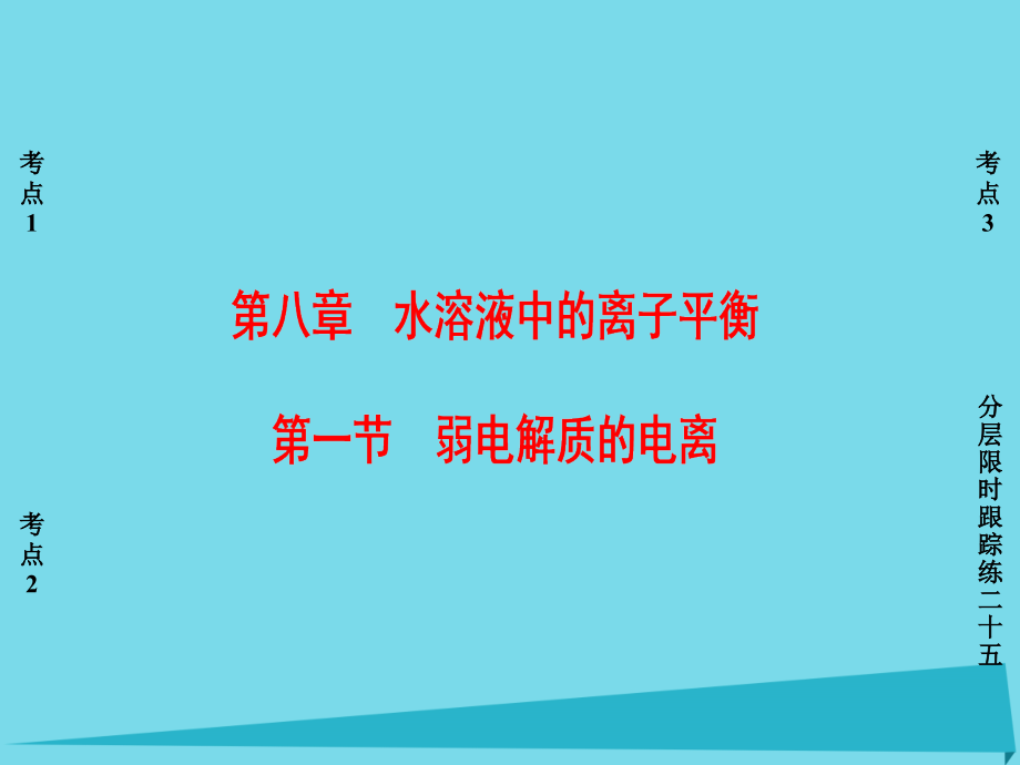 新新2018版高考化学一轮复习 第8章 水溶液中的离子平衡 第1节 弱电解质的电离课件_第1页