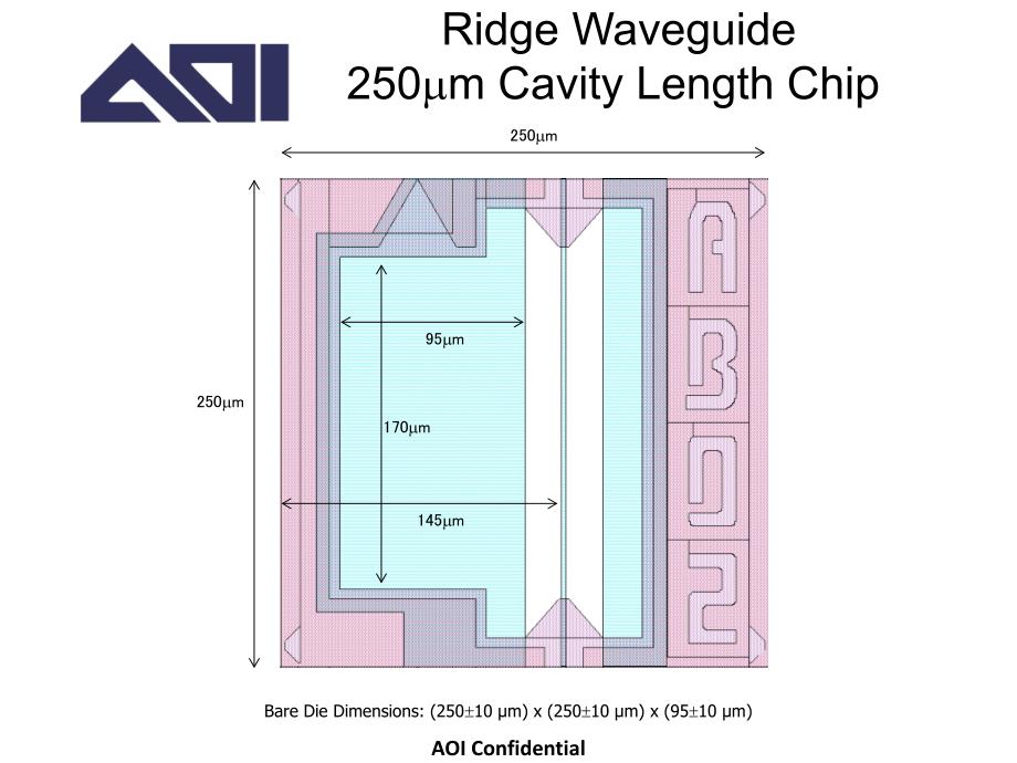 AOI  Chip layout - RWG 250 um cavity length, BH 300 um cavity length_第2页