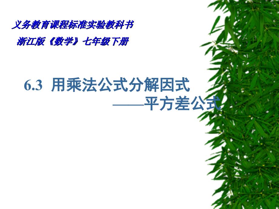 4.3用乘法公式分解因式 课件12（数学浙教版七年级下册）.ppt_第1页