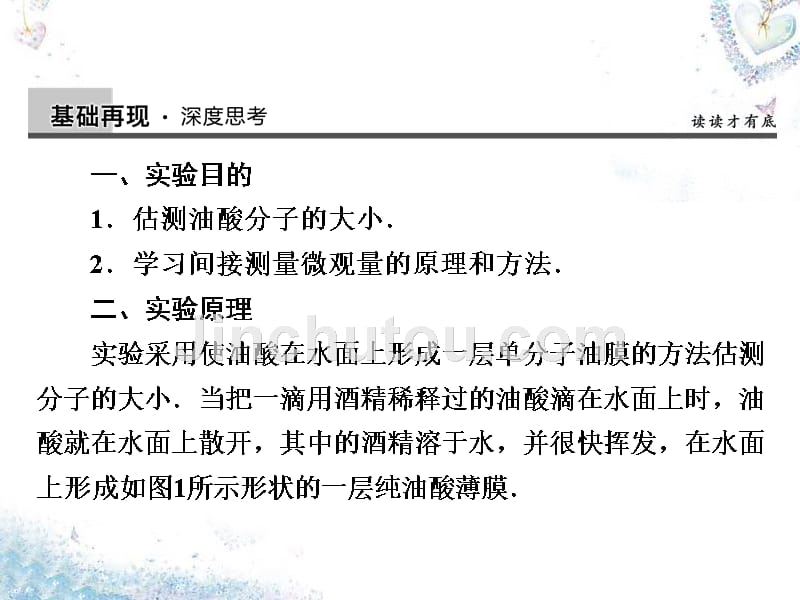 2018高考物理总复习 实验13 用油膜法估测分子的大小课件_第2页