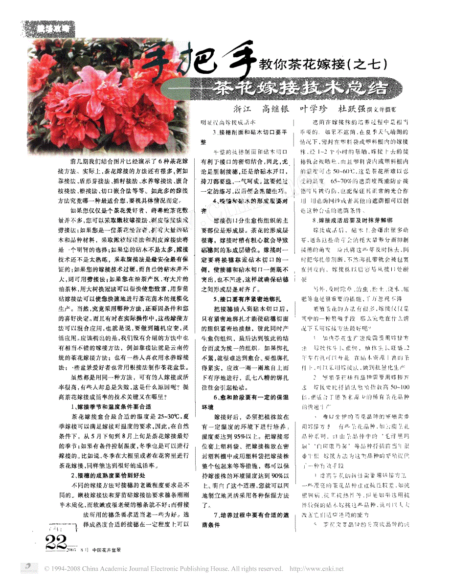 手把手教你茶花嫁接_之七_茶花嫁接技术总结.pdf_第1页