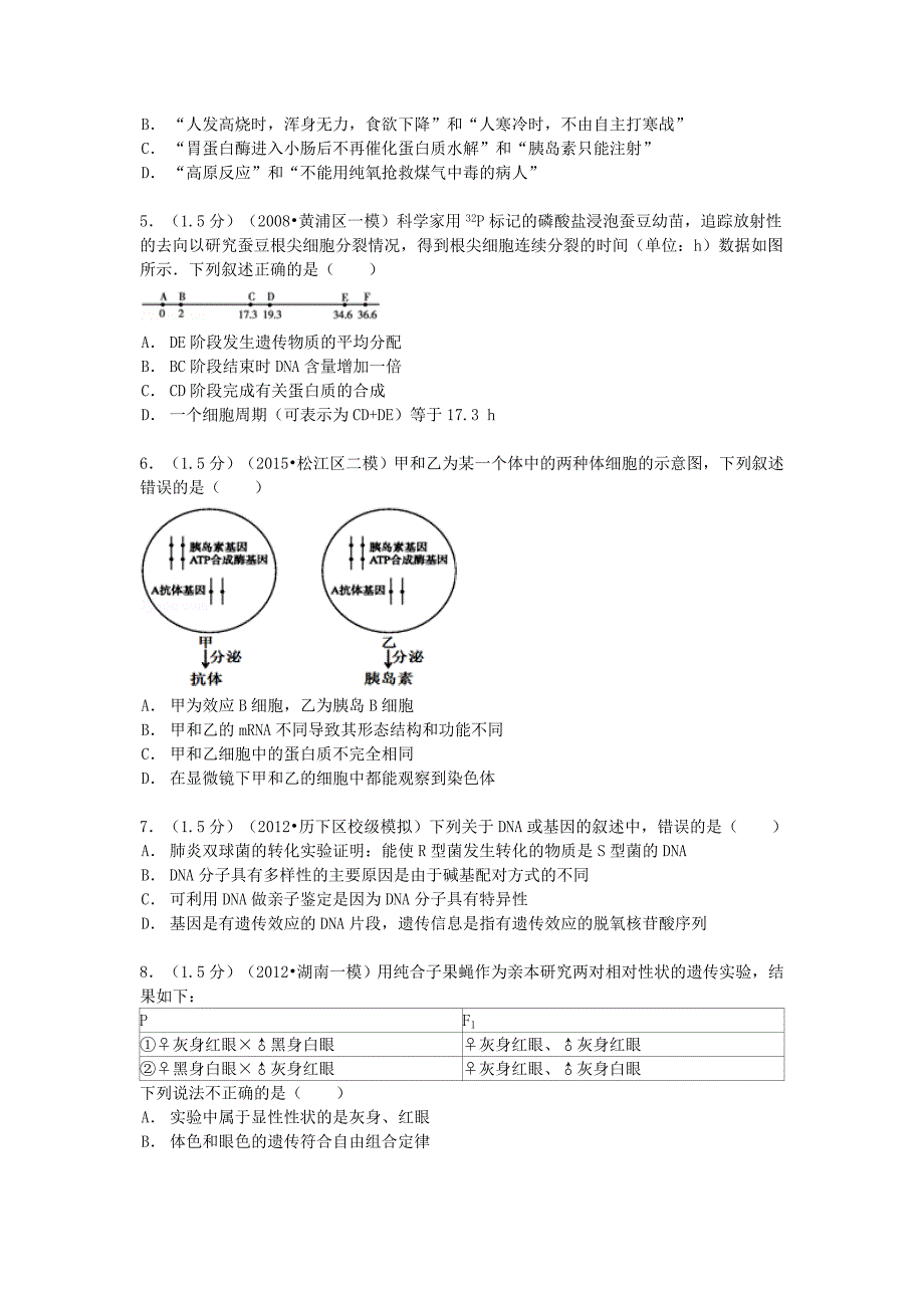 山东省东营市广饶一中2014届高三生物上学期期末试卷（a卷）（含解析）_第2页