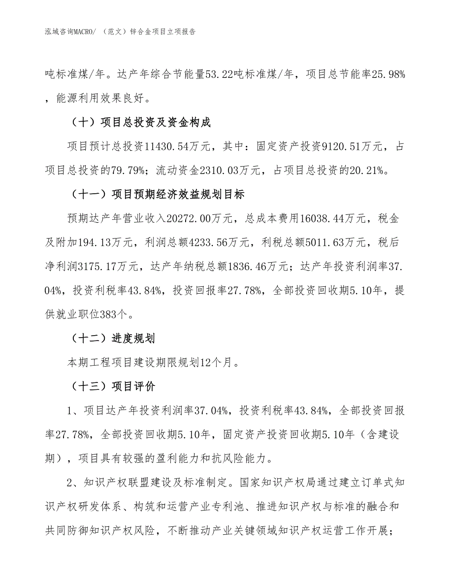 （范文）锌合金项目立项报告_第4页
