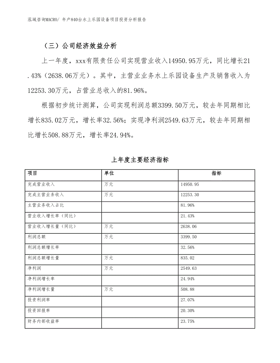 某某投资公司年产840台水上乐园设备项目投资分析报告_第4页