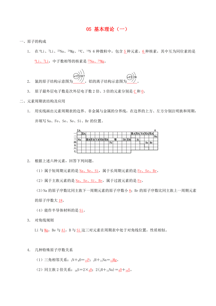 2015年高考化学自由复习系列 05 基本理论（一）（含解析）_第1页