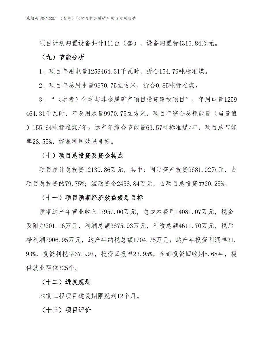 （参考）化学与非金属矿产项目立项报告_第3页